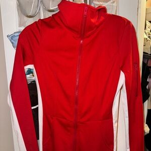 Red and White Ski Suit
